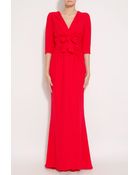 Carolina Herrera 30 34 Slv Georgette Gown - Lyst