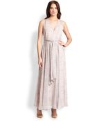 Marchesa Voyage Printed Tie-Waist Gown - Lyst