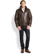 Andrew Marc Fadden Leather Shearling Jacket - Lyst