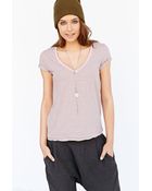 BDG Striped V-Neck Tee - Lyst