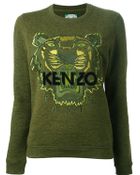 Kenzo Tiger Sweatshirt Dark Khaki - Lyst