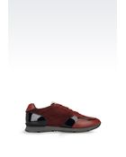 Giorgio Armani Two-Colour Sneaker In Leather - Lyst