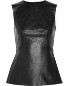 Alexander Wang Pleated Leather Top - Lyst