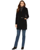 Lauren by Ralph Lauren Cashmere Wool Blend Hooded Coat - Lyst