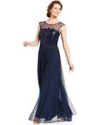 Js Collections Floralsequin Illusion Gown - Lyst