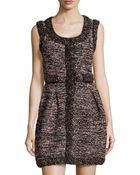 M Missoni Tweed Pleated Sleeveless Dress - Lyst