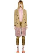 MSGM Wool Felt Coat With Karakul Fur - Lyst
