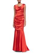 Talbot Runhof Sleeveless Ruched Mermaid Gown - Lyst
