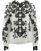 Oscar de la Renta Longsleeve Embellished Lace Blouse - Lyst