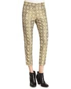 Suno Floral Jacquard Cropped Pants - Lyst