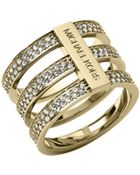 Michael Kors Pavé Gold-Tone Ring - Lyst