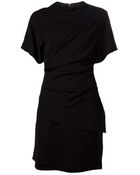 Helmut Lang Black Draped Dress - Lyst