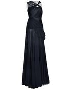Prabal Gurung Midnight Handdraped Chiffon Gown - Lyst
