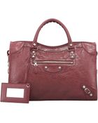 Balenciaga Giant 12 Nickel City Bag Cassisbordeaux - Lyst