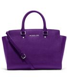 Michael Kors Selma Large Saffiano Leather Satchel - Lyst
