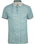 River Island Green Textured Polo Shirt - Lyst
