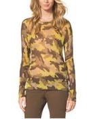 Michael Kors Camouflage-Print Mohair-Blend Sweater, Petite - Lyst