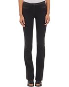 Derek Lam Leather-Trim Boot-Cut Trousers - Lyst