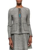 Nanette Lepore Take-A-Journey Tweed Jacket W/ Chain Placket - Lyst