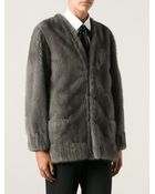 Saint Laurent Boxy Fur Overcoat - Lyst