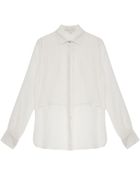 Jonathan Simkhai Double Layer Silk Ls Blouse - Lyst