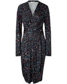 Issa Draped Printed Jersey Dress - Lyst