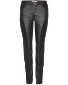Emilio Pucci Stretch Trousers With Leather And Suede - Lyst