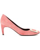 Roger Vivier Belle De Nuit Suede Pumps - Lyst