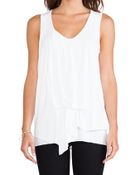 Michael Stars Side Waist Drape V Neck Tank - Lyst