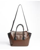 Prada Brown and Black Leather Convertible Top Handle Bag - Lyst