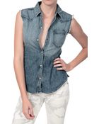 Textile Elizabeth And James Austin Sleeveless Denim Vest - Lyst