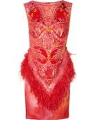 Matthew Williamson Swarovski Crystal-Embellished Printed Silk Dress - Lyst