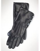 Lauren by Ralph Lauren Buttoned Leather Gloves - Lyst