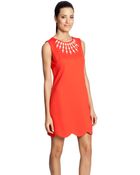 Cynthia Steffe Sleeveless Scalloped Dress - Lyst