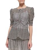 Etoile Isabel Marant Caja Printed Ruchedsleeve Top - Lyst