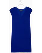 Mango Flowy Shift Dress - Lyst