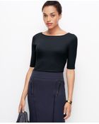 Ann Taylor Cotton Boatneck Tee - Lyst