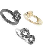 Guess Tritone Mixed Charm Midi Ring Set - Lyst