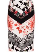 Roberto Cavalli Printed Stretch Pencil Skirt - Lyst