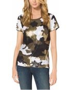 Michael Kors Camouflage-Print Sequined Top - Lyst