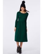 Missguided Tilda Long Sleeve Jersey Midi Dress Green - Lyst