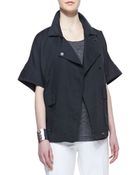 Eileen Fisher Organic Linen Shortsleeve Jacket Petite - Lyst