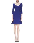 Zac Zac Posen Crepe Long-Sleeve V-Neck Dress - Lyst