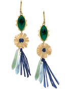 Sam Edelman Gemstone And Raffia Drop Earrings - Lyst