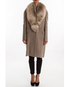 Ermanno Scervino Coat With Fox Fur - Lyst