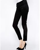 James Jeans Medusa Skinny Black Studded Jeans - Lyst