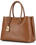 Lauren by Ralph Lauren Tate Leather City Tote Bag - Lyst