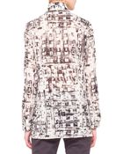Akris Abstract-Print Mock-Neck Tunic - Lyst