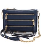 Rebecca Minkoff Mini 5 Zip Bag - Navy - Lyst