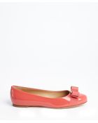 Ferragamo Rose Patent Leather Bow Detail 'Varina' Flats - Lyst